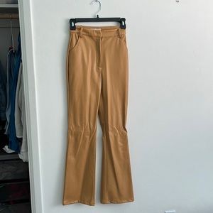 Meshki Tan Leather Pants